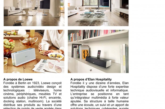 Communiqué de presse : LOEWE & ELAN HOSPITALITY du 23/01/2015 2/2